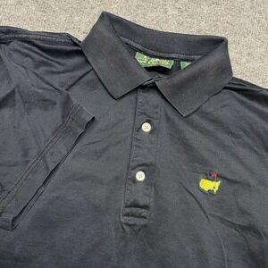 The Masters Shirt Mens S Navy Blue Golf Polo Amen Corner Pima Cotton Logo